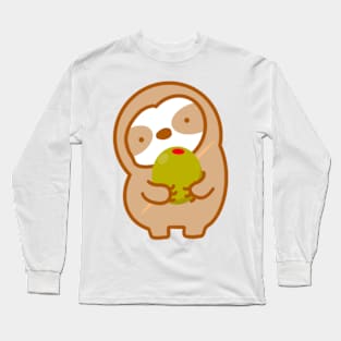 Cute Olive Sloth Long Sleeve T-Shirt